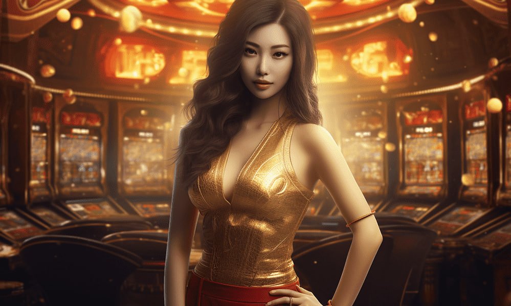 Croupier rolling three dice in transparent cage